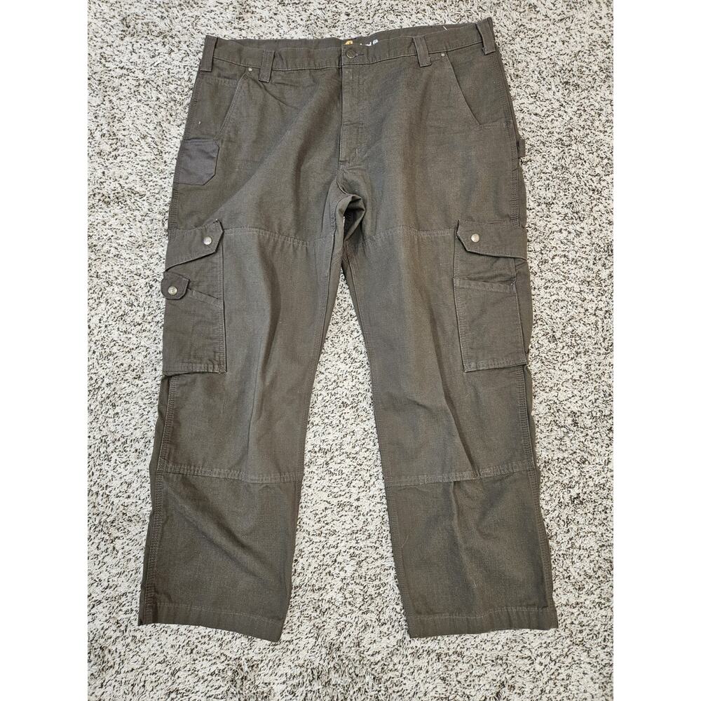 Carhartt Pants Double Knee Cargo Carpenter Relaxed Fit Ripstop Men 42X30 Brown